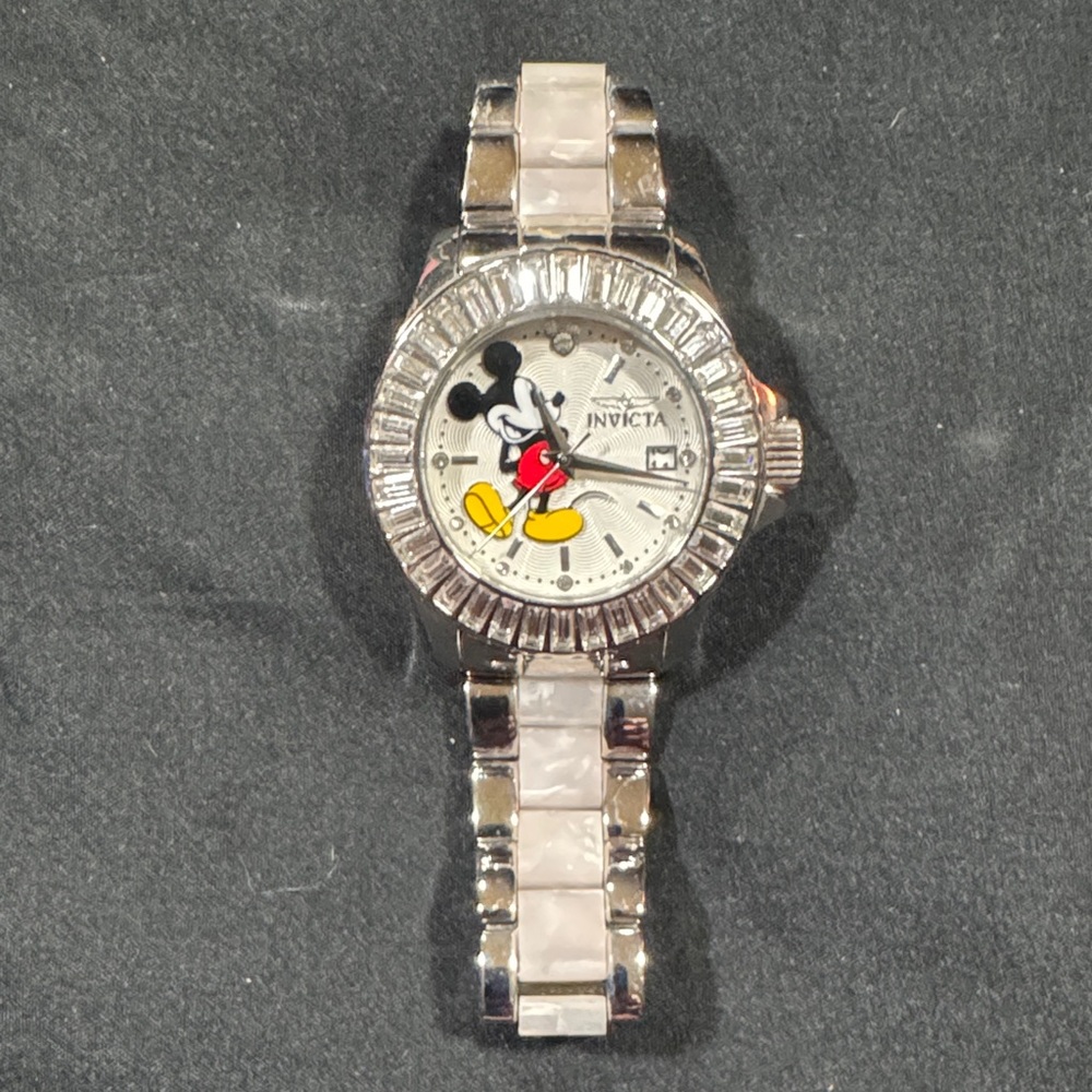 Invicta Silver Watch with Mickey Mouse Design